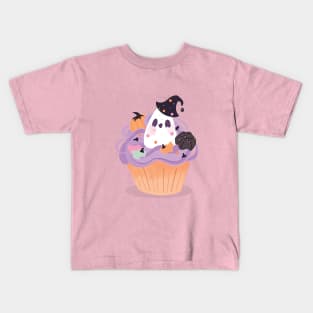 Spooky Ghost Cupcake. Halloween Boo Sheet Dessert Kids T-Shirt